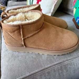 UGG Tan Ankle Boots with Cream Lining